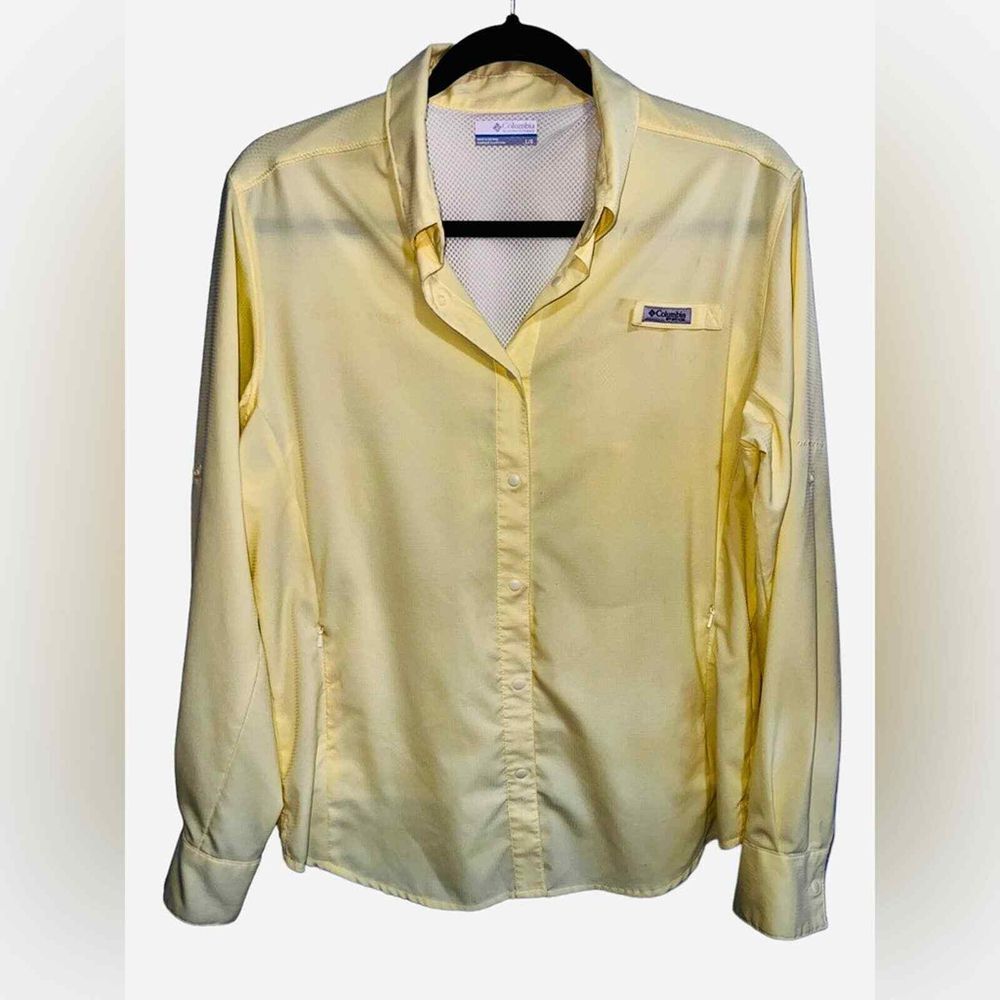 Columbia PFG Vented Zip Pocket Snap Button Shirt Size Large